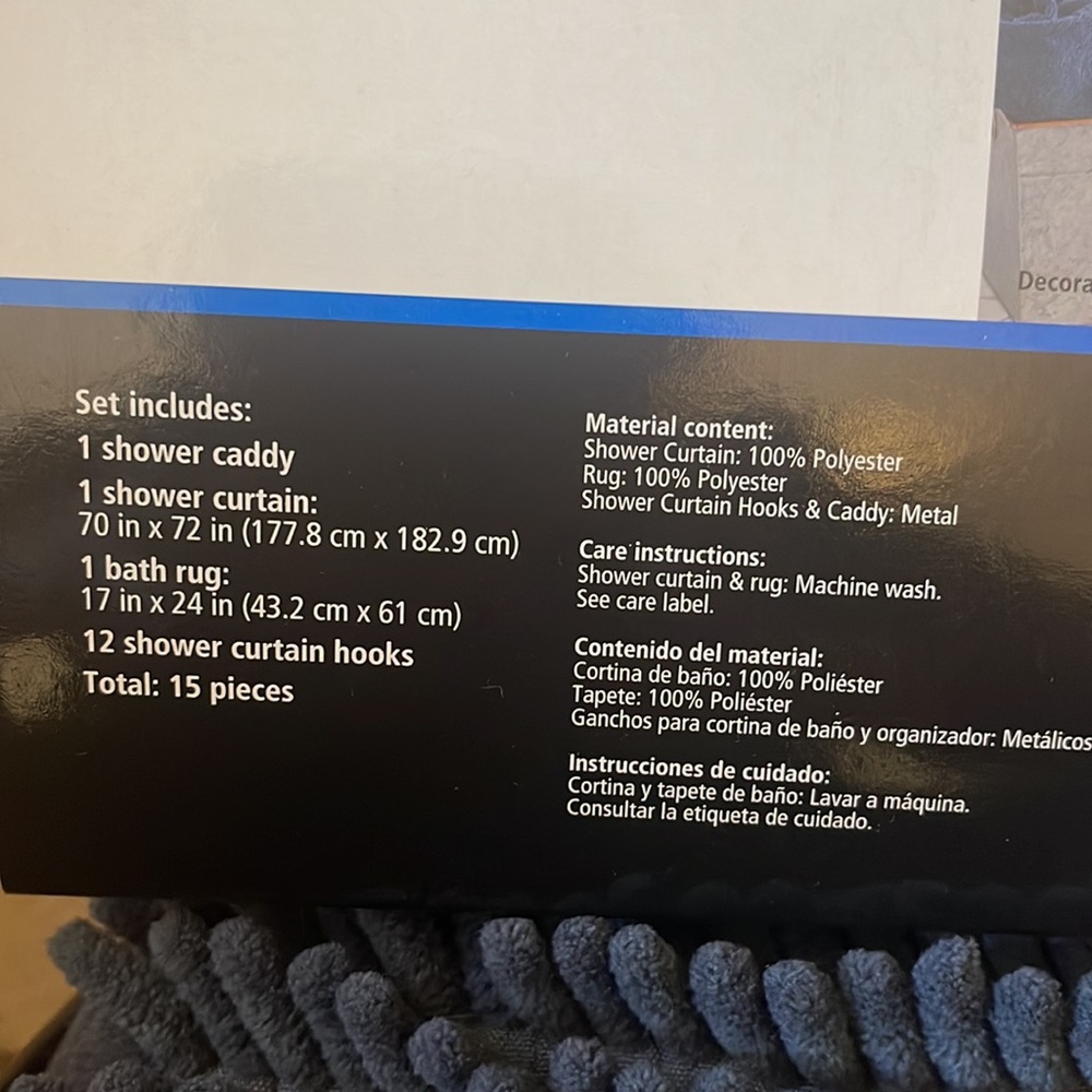 Shower set, shower caddy, showers curtain bath rug, great for college - Picture 4 of 4